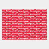 Vrolijk Kerstmis Handschrift Wit Zwart Rood Inpakpapier Vel (Voorkant 3)