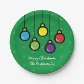 Vrolijk Kerstmis Hanging Ornamenten Gouden Sterren Papieren Bordje (Voorkant)