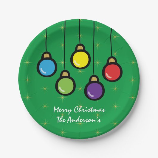 Vrolijk Kerstmis Hanging Ornamenten Gouden Sterren Papieren Bordje (Voorkant)