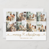 Vrolijk Kerstmis Hart Foto Collage Feestdagenkaart (Voorkant)