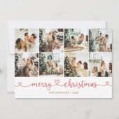 Vrolijk Kerstmis Hart Foto Collage Feestdagenkaart (Voorkant)