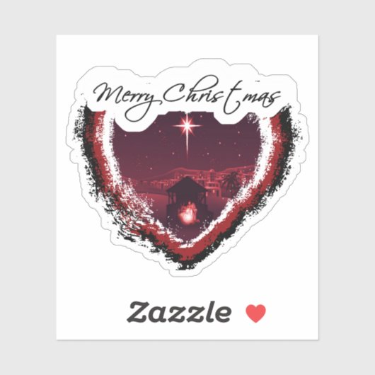 Vrolijk Kerstmis hart natliteit Sticker (Vel)