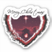 Vrolijk Kerstmis hart natliteit Sticker (Voorkant)