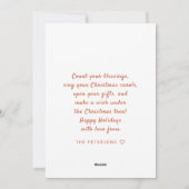  Vrolijk Kerstmis hart sneeuwrood wit Feestdagenkaart (Achterkant)