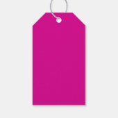 Vrolijk Kerstmis Heet Roze Wit Scribble Tree Cadeaulabel (Achterkant)