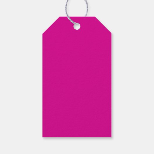 Vrolijk Kerstmis Heet Roze Wit Scribble Tree Cadeaulabel (Achterkant)