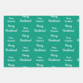 Vrolijk Kerstmis Helder Groen Patroon Inpakpapier Vel (Voorkant)