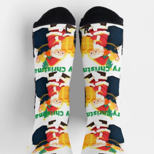Vrolijk Kerstmis High-Performance Atletische Crew Sokken (Top)