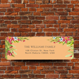 Vrolijk Kerstmis Holly Berry Pine Zeer Vrolijk Sin Etiket