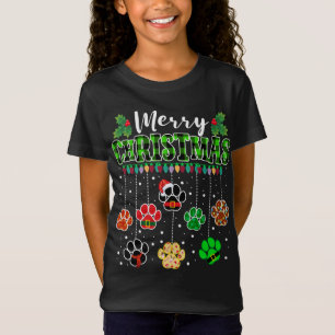 Vrolijk Kerstmis Hond Buffel Plaid Groen Lelijk Xm T-shirt