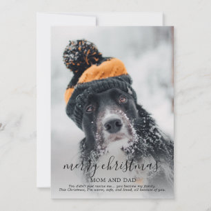 Vrolijk Kerstmis Hond Foto Feestdagenkaart