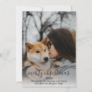 Vrolijk Kerstmis hond foto van de hond Feestdagenkaart