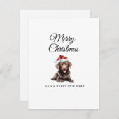 Vrolijk Kerstmis hond kat chocolade lab Feestdagenkaart (Voorkant / Achterkant)
