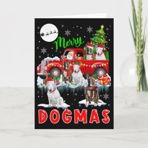 Vrolijk Kerstmis Hond Kerstman met Bull Terriers o Kaart