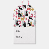 Vrolijk Kerstmis hond patroon Cadeaulabel (Voorkant)