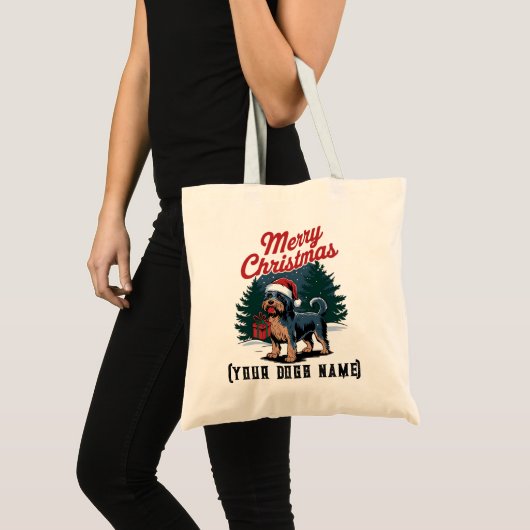 Vrolijk Kerstmis Hond Tote Bag (Voorkant (product))