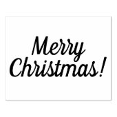 Vrolijk Kerstmis Houten Blok Opgezette Rubberzegel Rubberstempel (Afrduk)