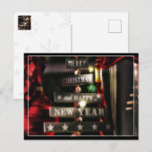 Vrolijk Kerstmis Houten Signage Briefkaart (Voorkant / Achterkant)