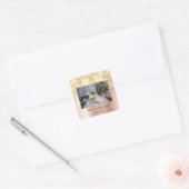 Vrolijk Kerstmis Huid Gouden Sterren Glitter Foto  Vierkante Sticker (Envelop)