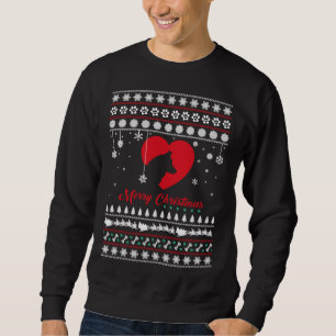 Vrolijk Kerstmis Husky Hart Silhouet Trui