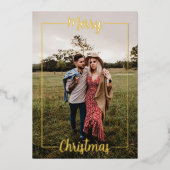 Vrolijk Kerstmis ingelijst Volledige Foto Folie Feestdagenkaart (Voorkant)