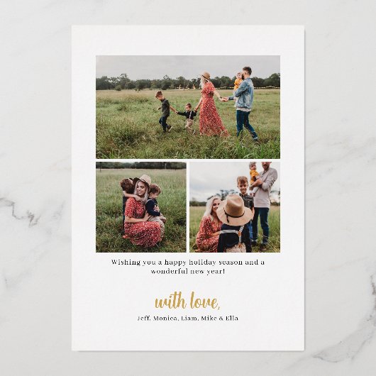 Vrolijk Kerstmis ingelijst Volledige Foto Folie Feestdagenkaart (Achterkant)