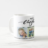 Vrolijk Kerstmis Kalligrafie Familie Foto's Aangep Koffiemok (Voorkant links)