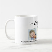 Vrolijk Kerstmis Kalligrafie Familie Foto's Aangep Koffiemok (Links)