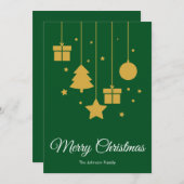 Vrolijk Kerstmis Kalligrafie Groene Kerstmis Kaart (Voorkant / Achterkant)