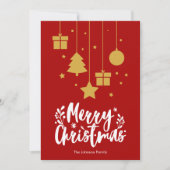 Vrolijk Kerstmis Kalligrafie Rode Kerstmis Kaart (Voorkant)