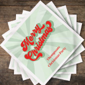 Vrolijk Kerstmis Kalligrafie Rood Groen Whimsical Servet