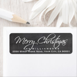 Vrolijk Kerstmis Kalligrafie Script Chalkboard Etiket