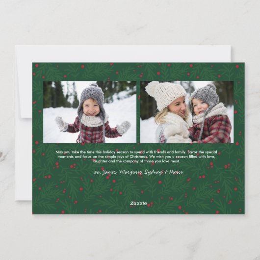 Vrolijk Kerstmis Kalligrafie Script Eenvoudig 4 Fo Feestdagenkaart (Achterkant)