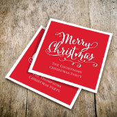 Vrolijk Kerstmis Kalligrafie Script Eenvoudig rood Servet