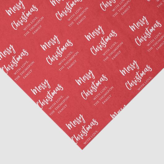 Vrolijk Kerstmis Kalligrafie Script Eenvoudig rood Tissuepapier (Detail)