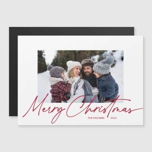 Vrolijk Kerstmis Kalligrafie Script Eenvoudige fot (Voorkant / Achterkant)