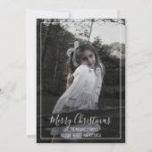 Vrolijk Kerstmis Kalligrafie Script Eenvoudige fot Feestdagenkaart (Voorkant)