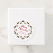 Vrolijk Kerstmis Kalligrafie Script Moderne krans Bedankjes Labels (In situ)