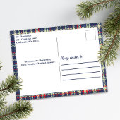 Vrolijk Kerstmis Kalligrafie Script Navy Blauw Pla Feestdagenkaart