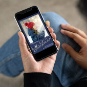 Vrolijk Kerstmis Kalligrafie Script Navy Blauw Pla Feestdagenkaart