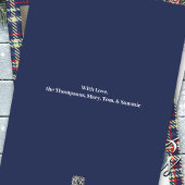 Vrolijk Kerstmis Kalligrafie Script Navy Blauw Pla Feestdagenkaart