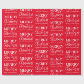 Vrolijk Kerstmis Kalligrafie Script Red Whimsical Cadeaupapier (Vlak)