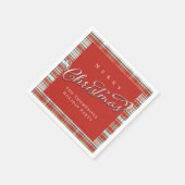 Vrolijk Kerstmis Kalligrafie Script Schattige Rood Servet (Hoek)