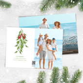 Vrolijk Kerstmis Kalligrafie Script Zilveren Foto Feestdagenkaart