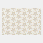 Vrolijk Kerstmis Kalligrafie Ster op Parel Inpakpapier Vel (Voorkant 2)