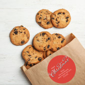 Vrolijk Kerstmis Kalligrafie Winter Rood Groen Pla Ronde Sticker