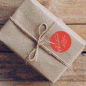 Vrolijk Kerstmis Kalligrafie Winter Rood Groen Pla Ronde Sticker