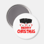 Vrolijk Kerstmis Karikatuur Koelkast Magnet (Voorkant / Achterkant)
