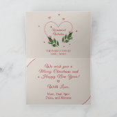 Vrolijk Kerstmis Kat Familie Vier-pagina Kaart (Binnen)