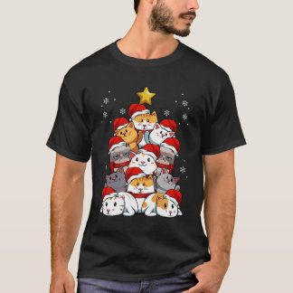 Vrolijk Kerstmis Kat Kitten Boom Pet Lover Xmas Pa T-shirt